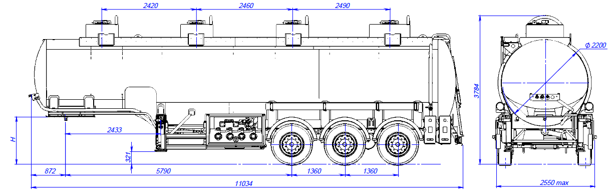Схема полуприцеп цистерна